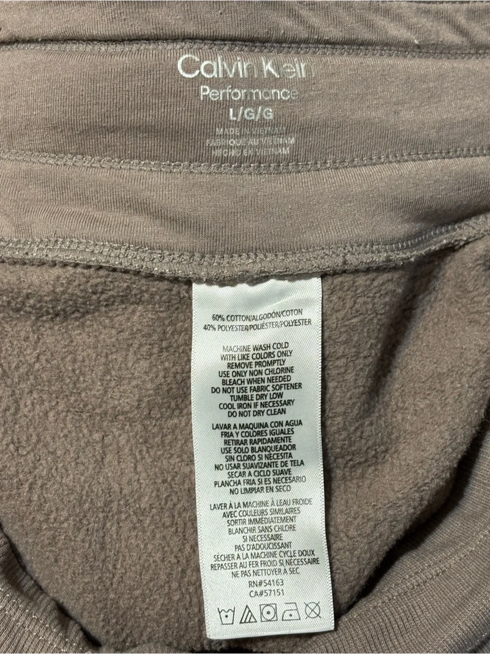 Calvin Klein Performance Taupe Drawstring Joggers